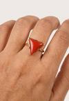 8.14 Carat Moonga Ring (Red Coral) in 14K Gold – Customised Gallery Design