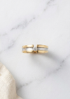 Dual Tone Diamond Band Ring 14K Gold