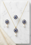 Royal Kyanite Pearl Set in 18K Gold