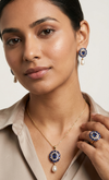 Royal Kyanite Pearl Set in 18K Gold
