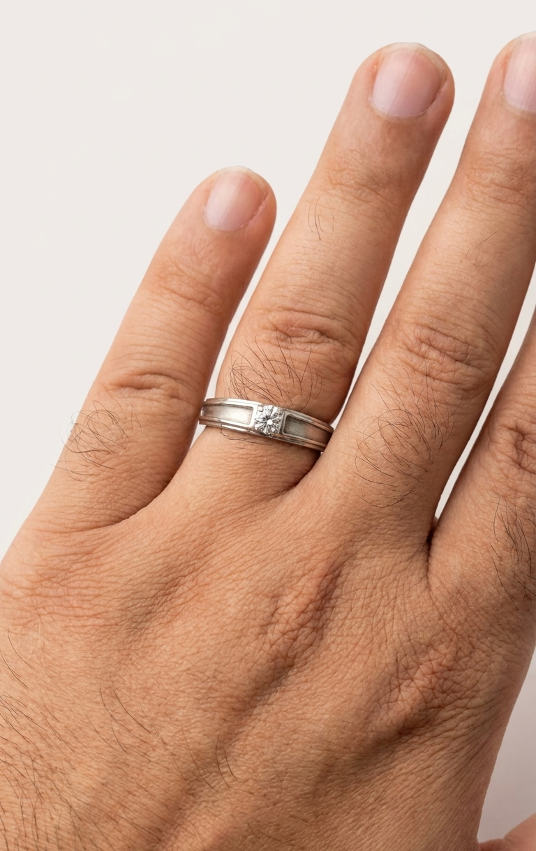 Eternal Edge Men’s Platinum Diamond Ring – 0.5Ct Solitaire