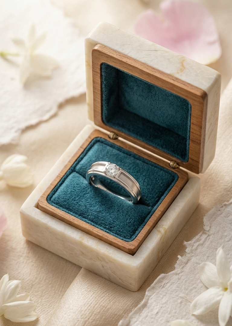 Eternal Edge Men’s Platinum Diamond Ring – 0.5Ct Solitaire