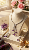 Orion Amethyst Drop Set in 18K White Gold
