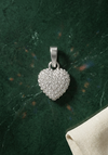 Diamond Puff Heart Pendant in 14K White Gold