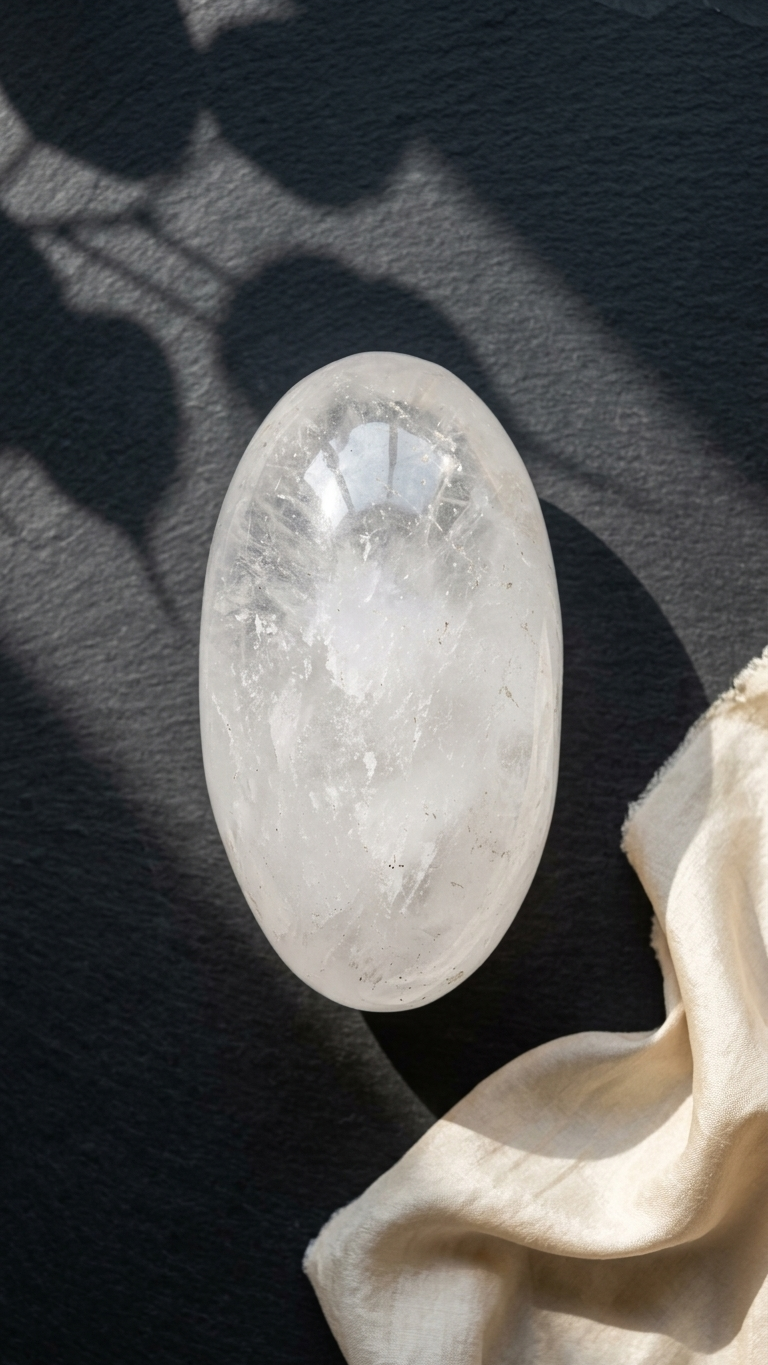 Natural Crystal Quartz Gemstone Shivlingam CQS003