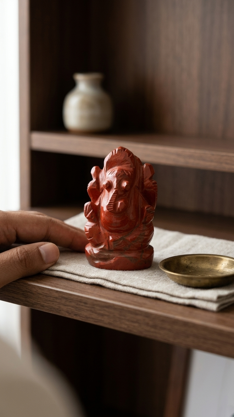 Natural Red Jasper Ganesh Ji- Vastu Energy Idol
