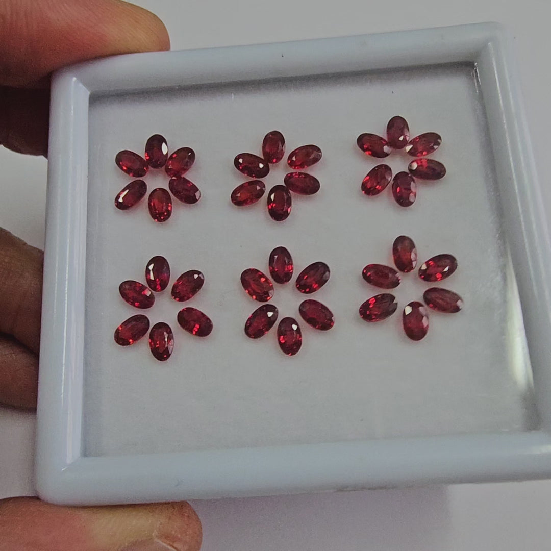 7.20 Cts. Songea Red Sapphire (36 Pieces) Gemstone Set