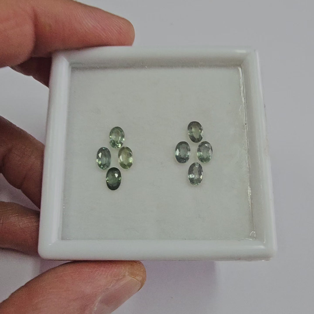 3.20 Cts. Green Sapphire (8 Pieces) Gemstone Set