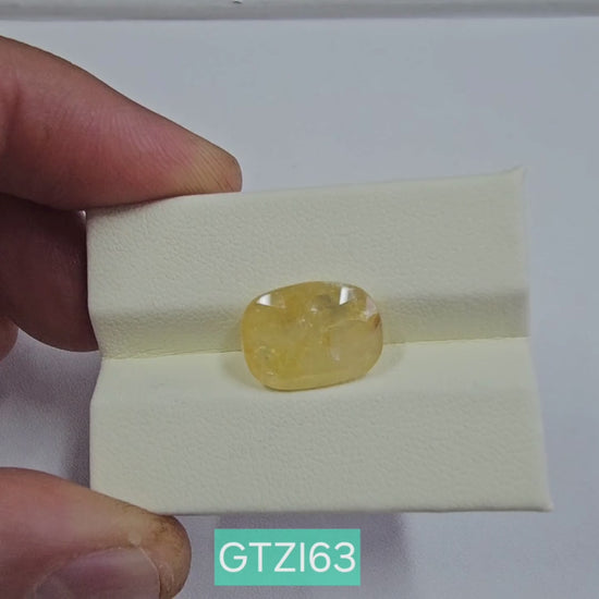 Certified Yellow Sapphire-9.31 Carats (10.24 Ratti) Sri Lanka (Ceylon), SKU: GTZI63