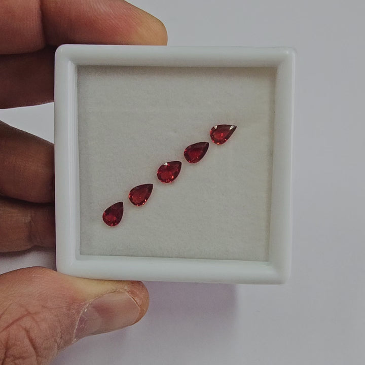1.50 Cts. Songea Red Sapphire (5 Pieces) Gemstone Set