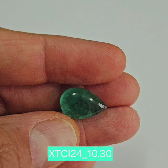 Certified Emerald (Panna)-10.23 Carats (11.25 Ratti) Zambian, SKU: XTCI24_Pear10.23