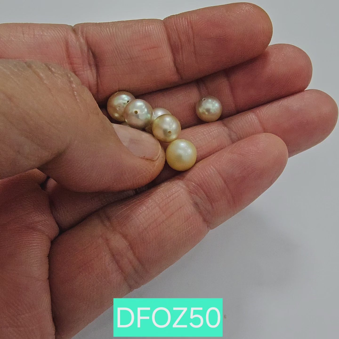 Certified Golden South Sea Pearl Full Drilled 7mm-8mm 2.57 Carats DFOZ50