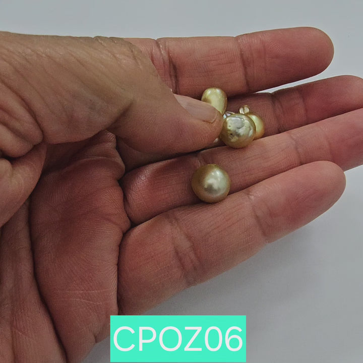 2PC Lot Golden South Sea Pearl Undrilled 11.10 Carats (12.10 Ratti) Australia