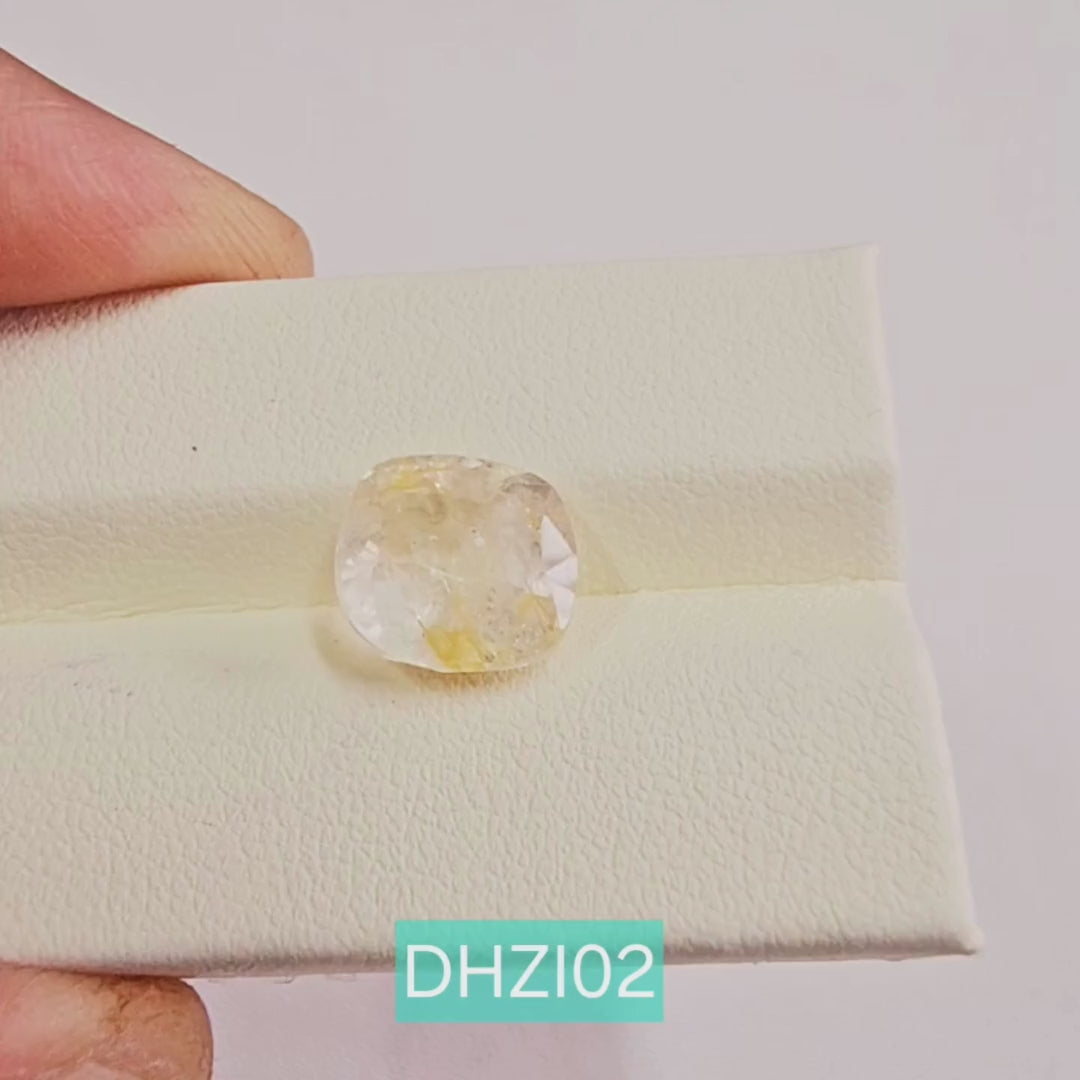 Certified Yellow Sapphire-7.26 Carats (7.98 Ratti) Sri Lanka (Ceylon), SKU:DHZI02