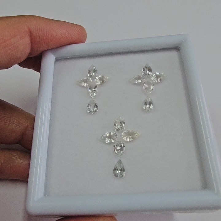 5.25 Cts. Ceylon White Sapphire (15 Pieces) Gemstone Set