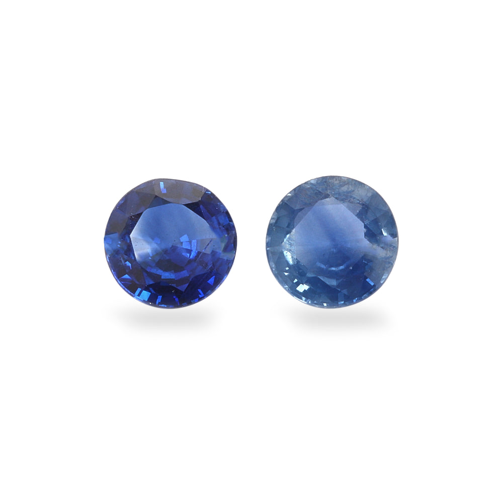 2Pc Lot Ceylon Blue Sapphire 4.50mm 0.50 Carats AGCI95