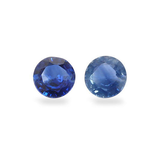 2Pc Lot Ceylon Blue Sapphire 4.50mm 0.50 Carats