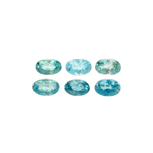 2Pc Lot Ratanakiri Blue Zircon 5x3mm 0.80 Carats