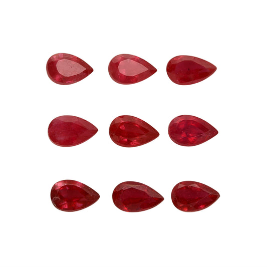 3Pc Lot Ruby 5x3mm 0.60 Carats