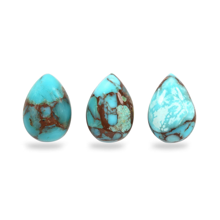 3Pc Lot Egyptian Turquoise 10x7mm 6.00 Carats
