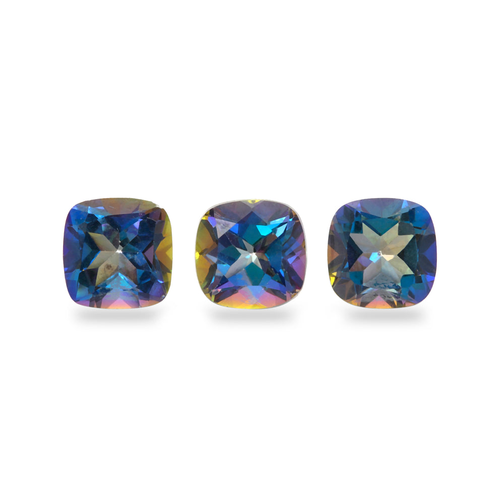 2Pc Lot Mystic Topaz 6x6mm 2.20 Carats
