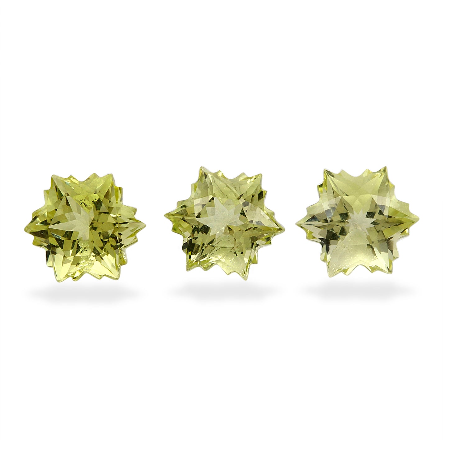 2Pc Lot Lemon Quartz Snowflake Cut 2.00 Carats