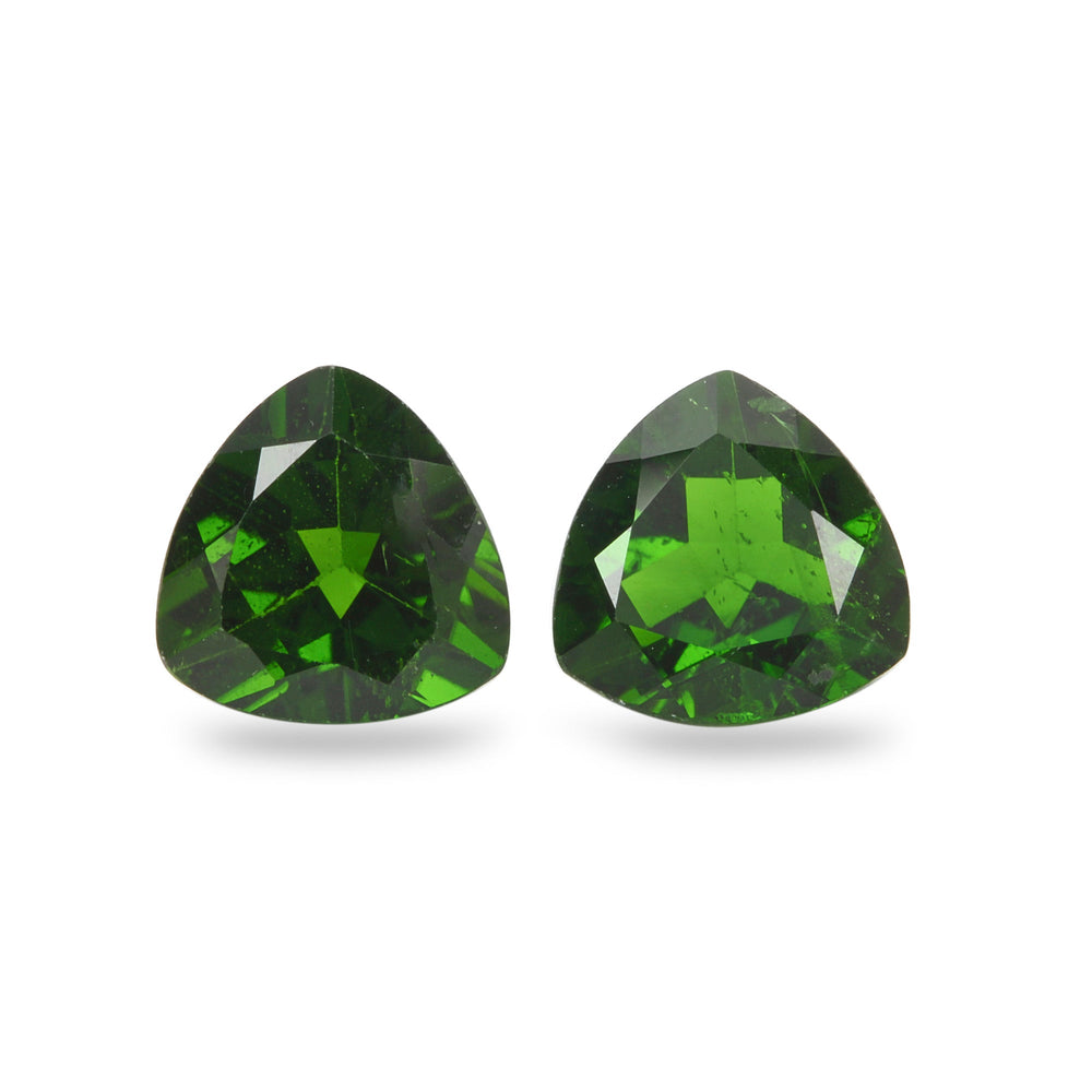 Matching Pair in Chrome Diopside - Octagon, Cushion, Trillion, Round