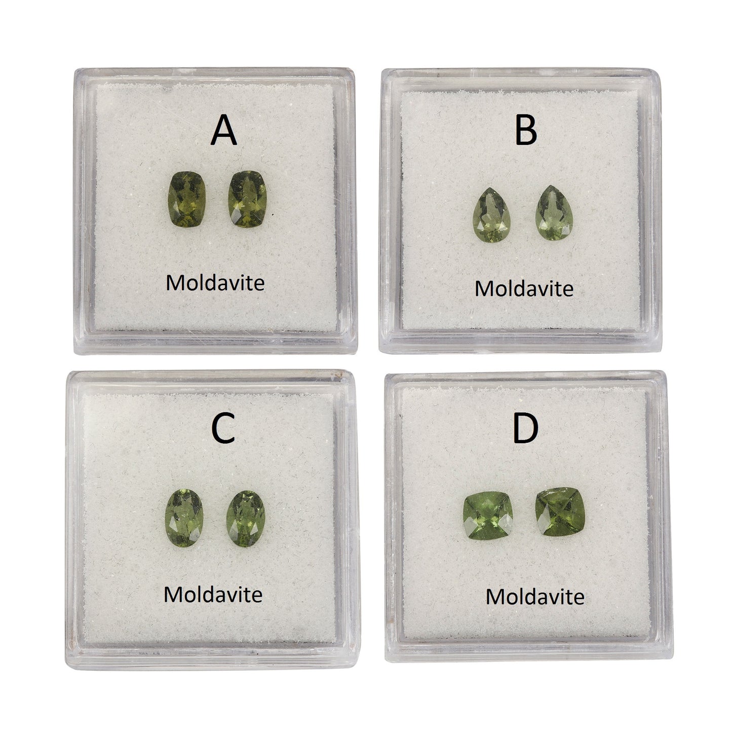 Matching Pairs in Moldavite 5x5mm-6x4mm