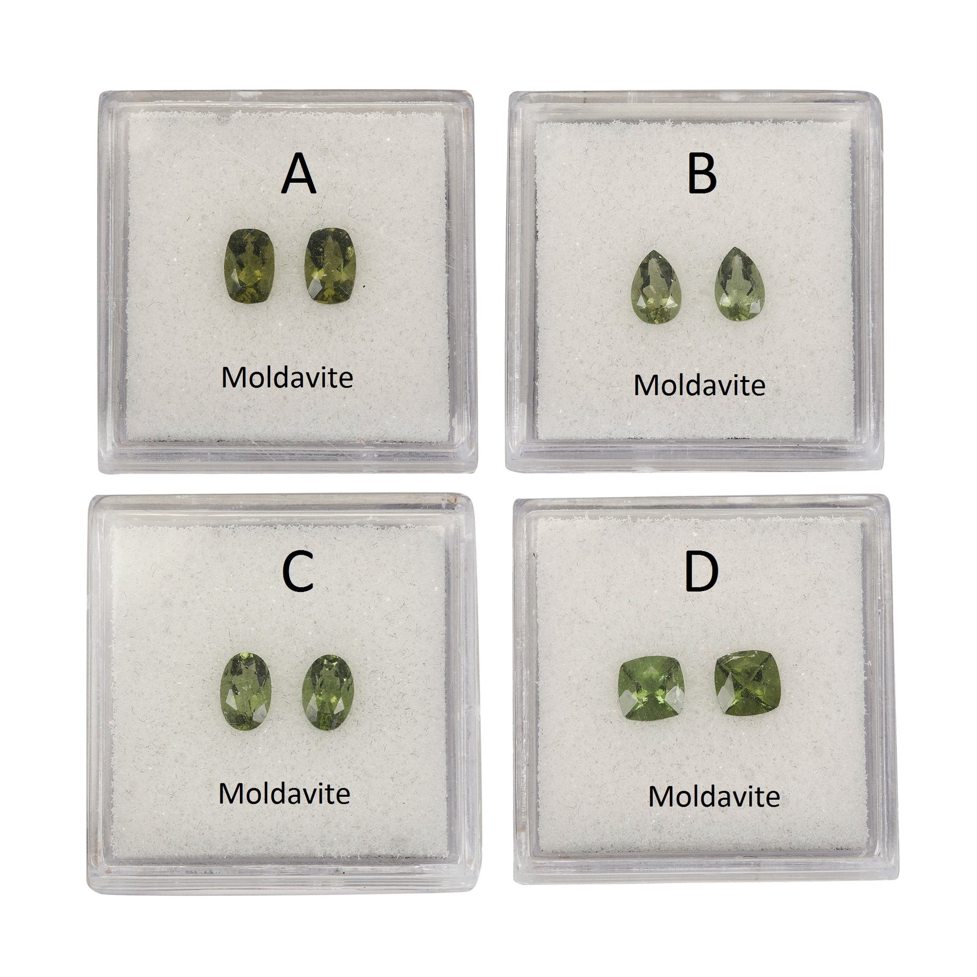 Matching Pairs in Moldavite 5x5mm-6x4mm