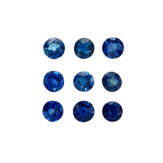 2Pc Lot Ceylon Blue Sapphire 3.50mm 0.40 Carats