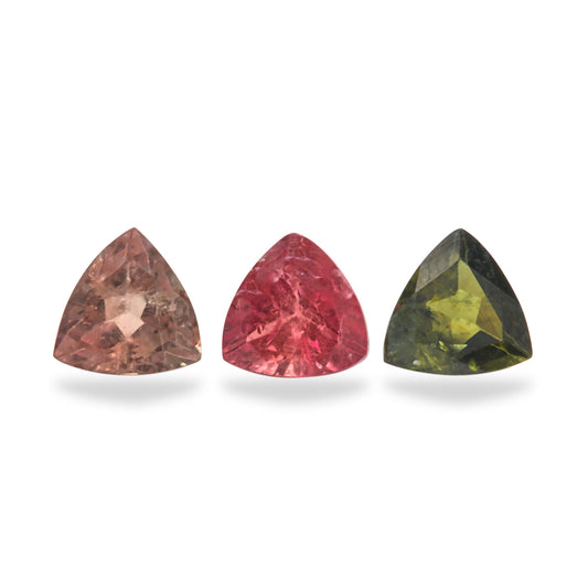 3Pc Lot Multi Tourmaline 7x7mm 3.80 Carats