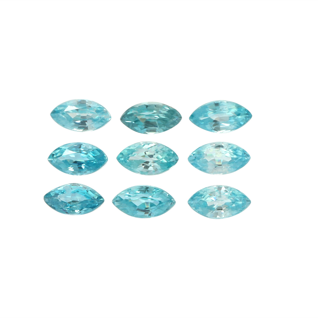 2Pc Lot Blue Zircon 6x3mm 0.80 Carats