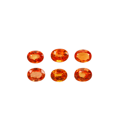 2Pc Lot Songea Orange Sapphire 4x3mm 0.30 Carats