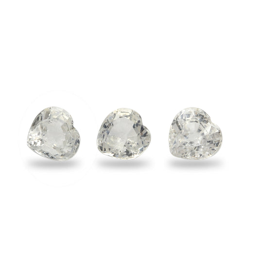 2Pc Lot Ceylon White Sapphire 4x4mm 0.50 Carats