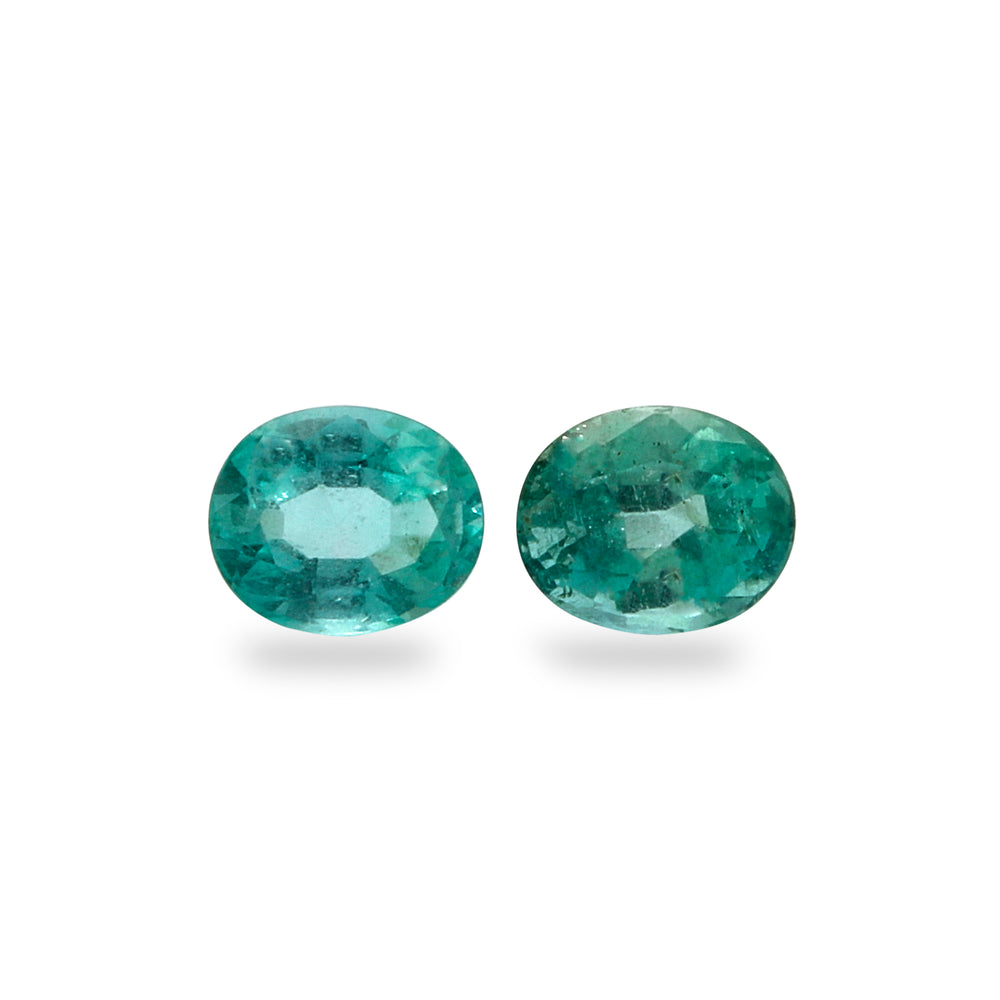 2Pc Lot Emerald 5x4mm 0.35 Carats