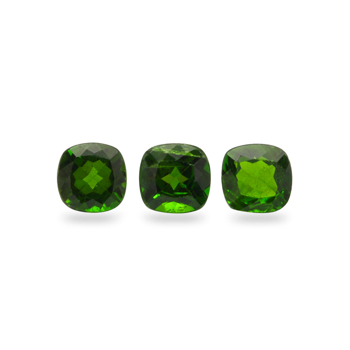 2Pc Lot Chrome Diopside 5x5mm 1.15 Carats