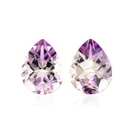 2Pc Lot Amethyst 9x7mm 3.00 Carats