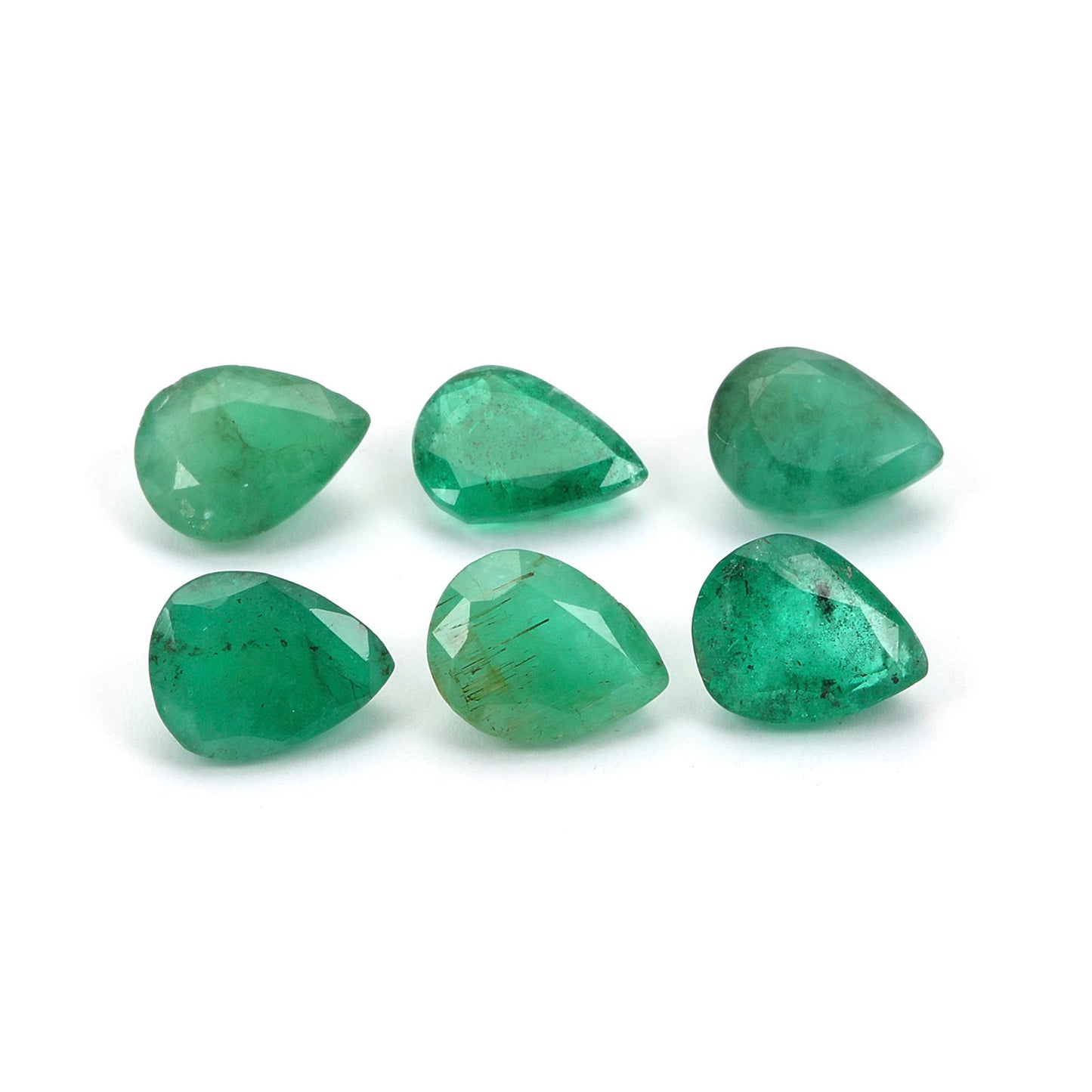  6 Pcs Lot Emerald Pear 9x7mm Approx. 9.25 Carats 