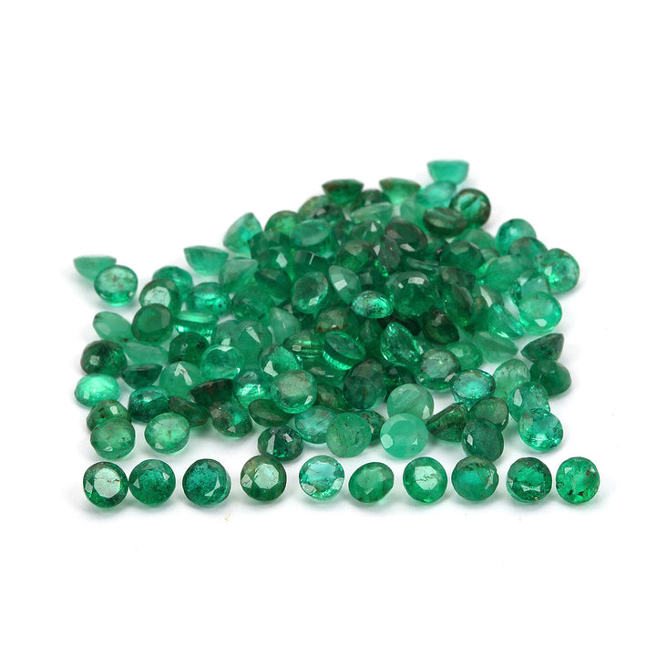 34 Pcs Lot Emerald Round 3.25mm Approx. 5 Carats 