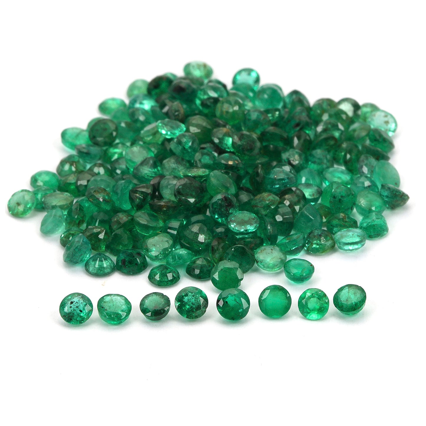 43 Pcs Lot Emerald Round 3x3mm Approx. 5 Carats 