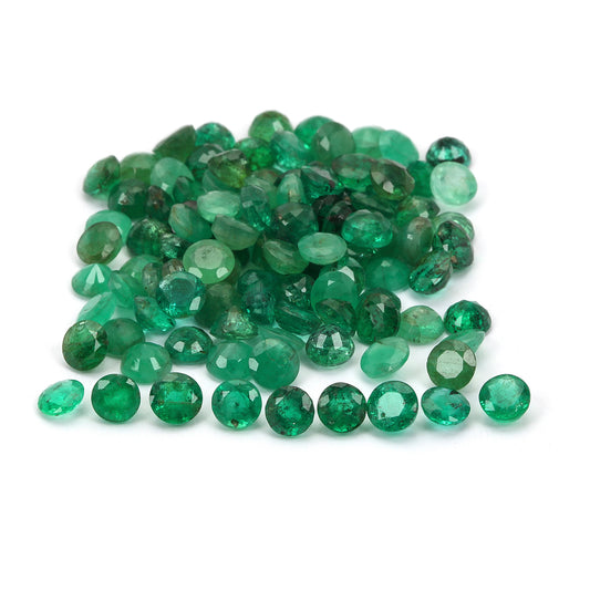 20 Pcs Lot Emerald Round 4x4mm Approx. 5 Carats   