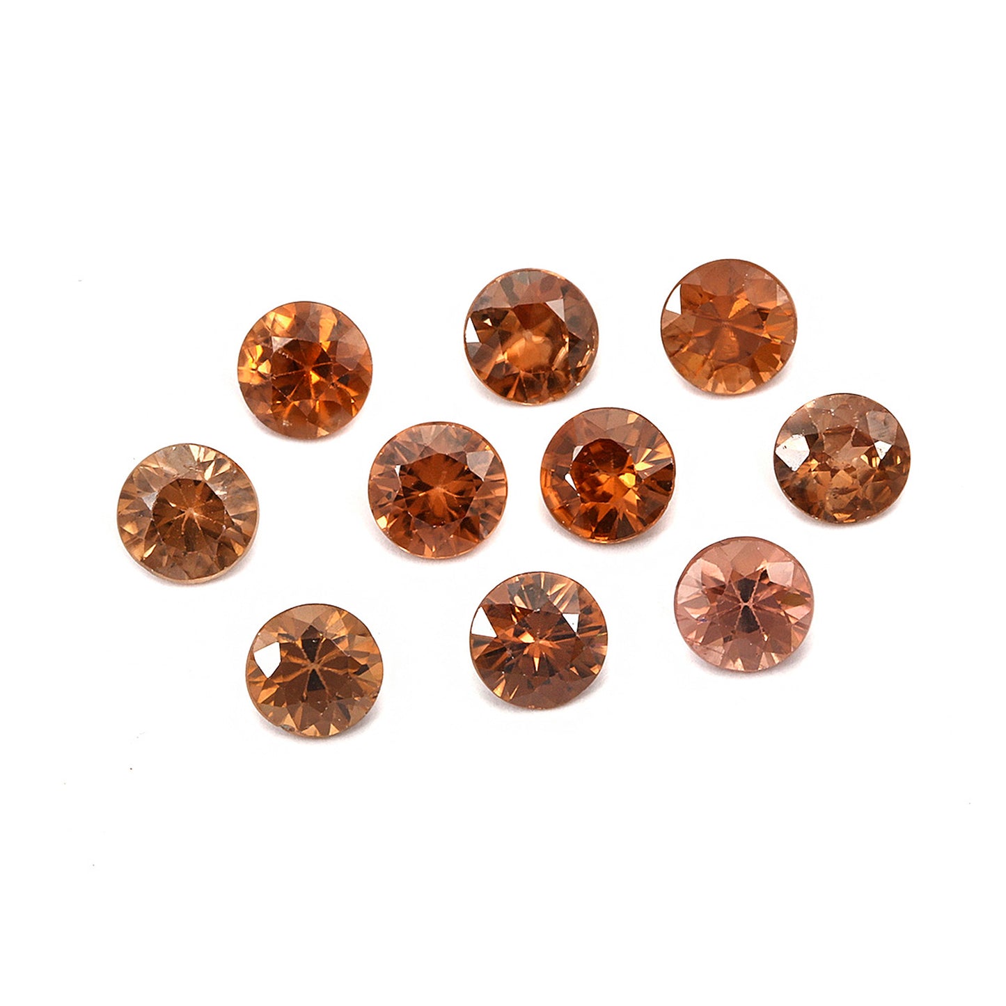 2Pc Lot Cognac Zircon 4.50mm 1.00 Carats